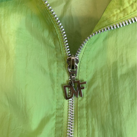 Vintage Diane Von Furstenberg DVF Green Windbreaker Rain Coat Jacket Plus 1X - Picture 4 of 10